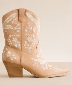 Shoes | Oasis Society Bailey Western Ankle Boot Apricot