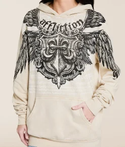Tops | Affliction Balance Hooded Sweatshirt Sand Lava Wash
