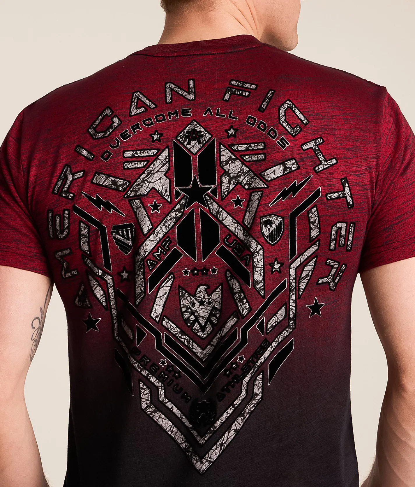 Tops|Graphic T-Shirts | American Fighter Ballard T-Shirt Jester Red Black