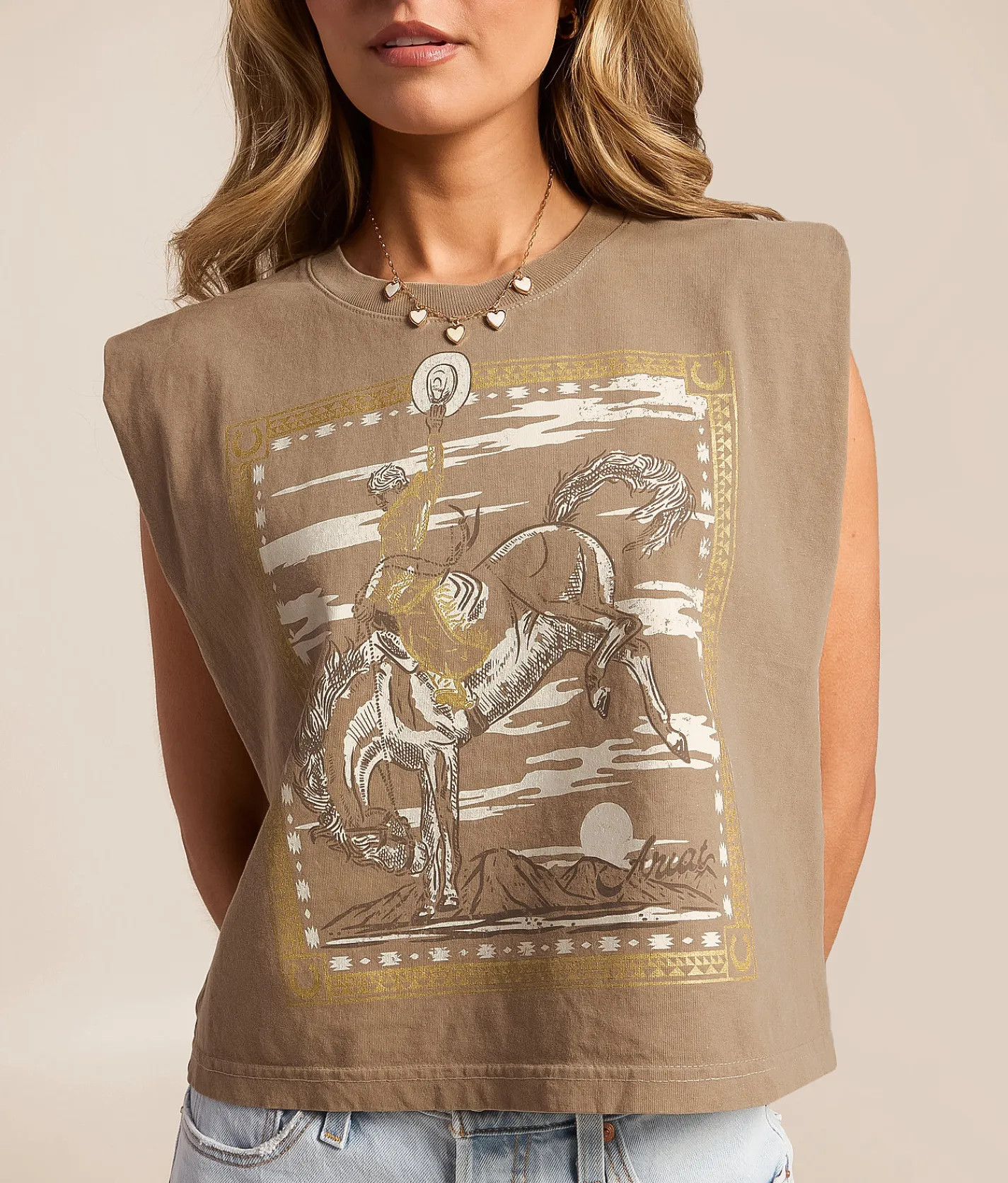 Tops | Ariat Bandana Rider Tank Top Faded Brown