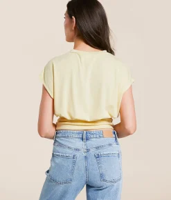Willow & Root Banded Hem Top Banana Cream Outlet