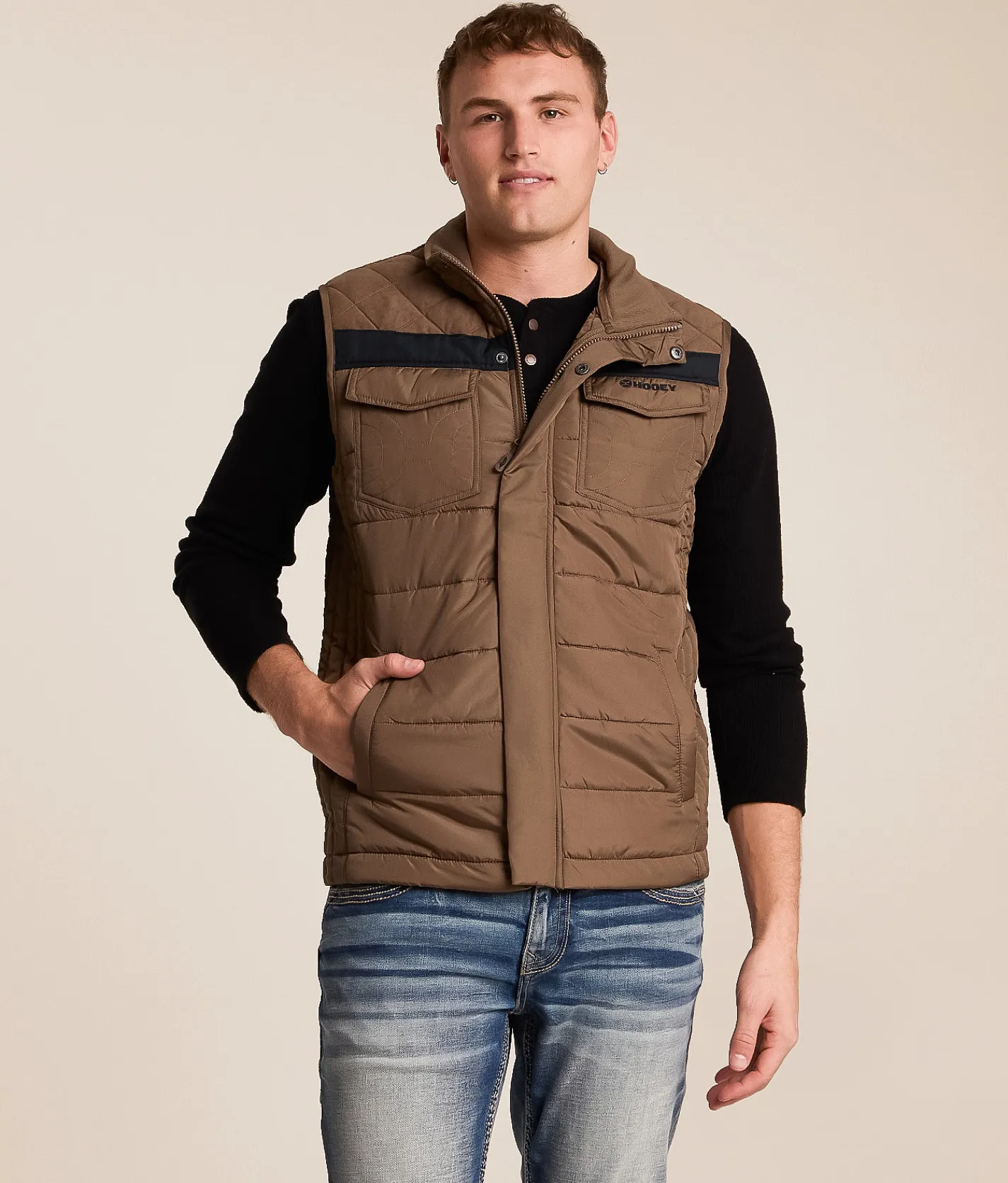 Tops|Coats & Jackets | Hooey Banff Puffer Vest Brown