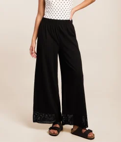 Bottoms | Z Supply Banyan Cropped Wide Leg Pant Black
