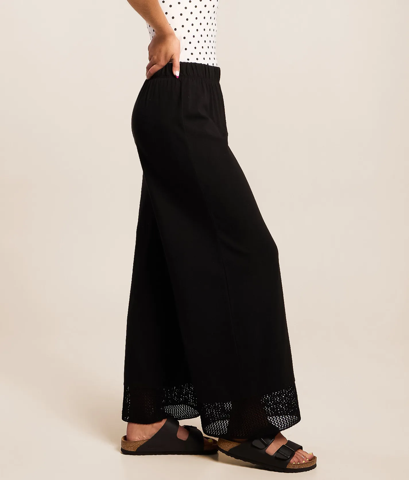 Bottoms | Z Supply Banyan Cropped Wide Leg Pant Black