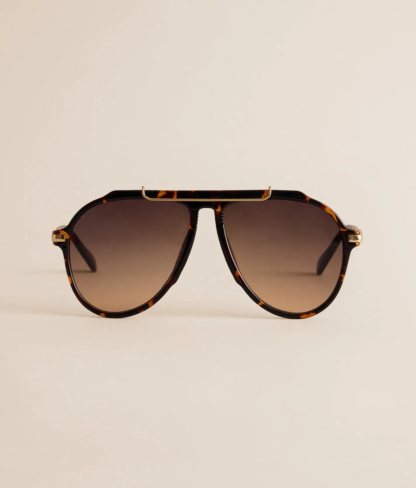BKE Bar Aviator Sunglasses Tort Gold