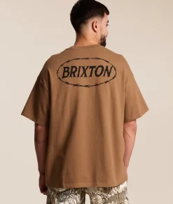 Tops|Graphic T-Shirts | Brixton Barb Wire T-Shirt Tigers Eye Black
