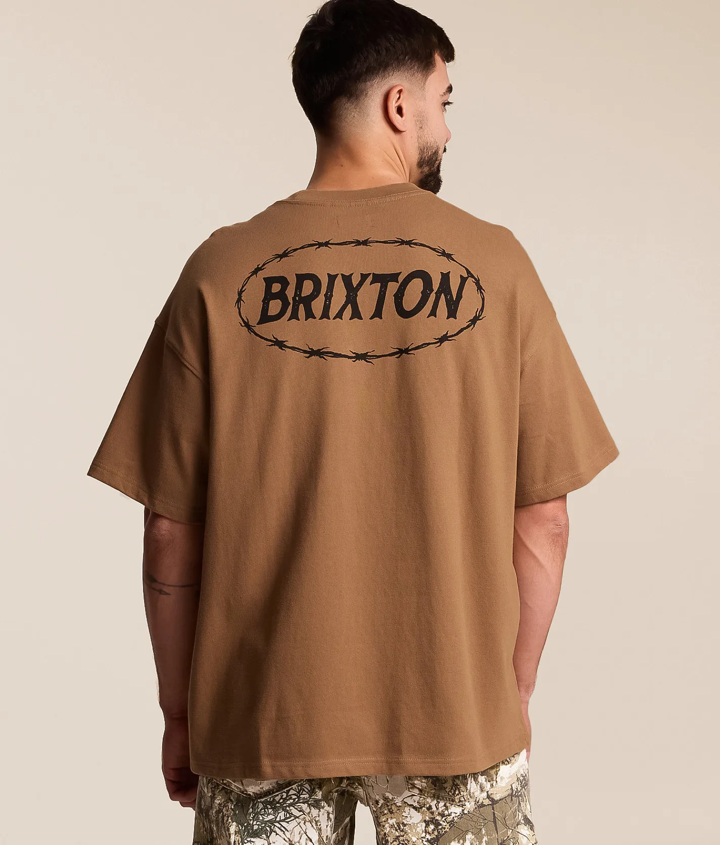 Tops|Graphic T-Shirts | Brixton Barb Wire T-Shirt Tigers Eye Black