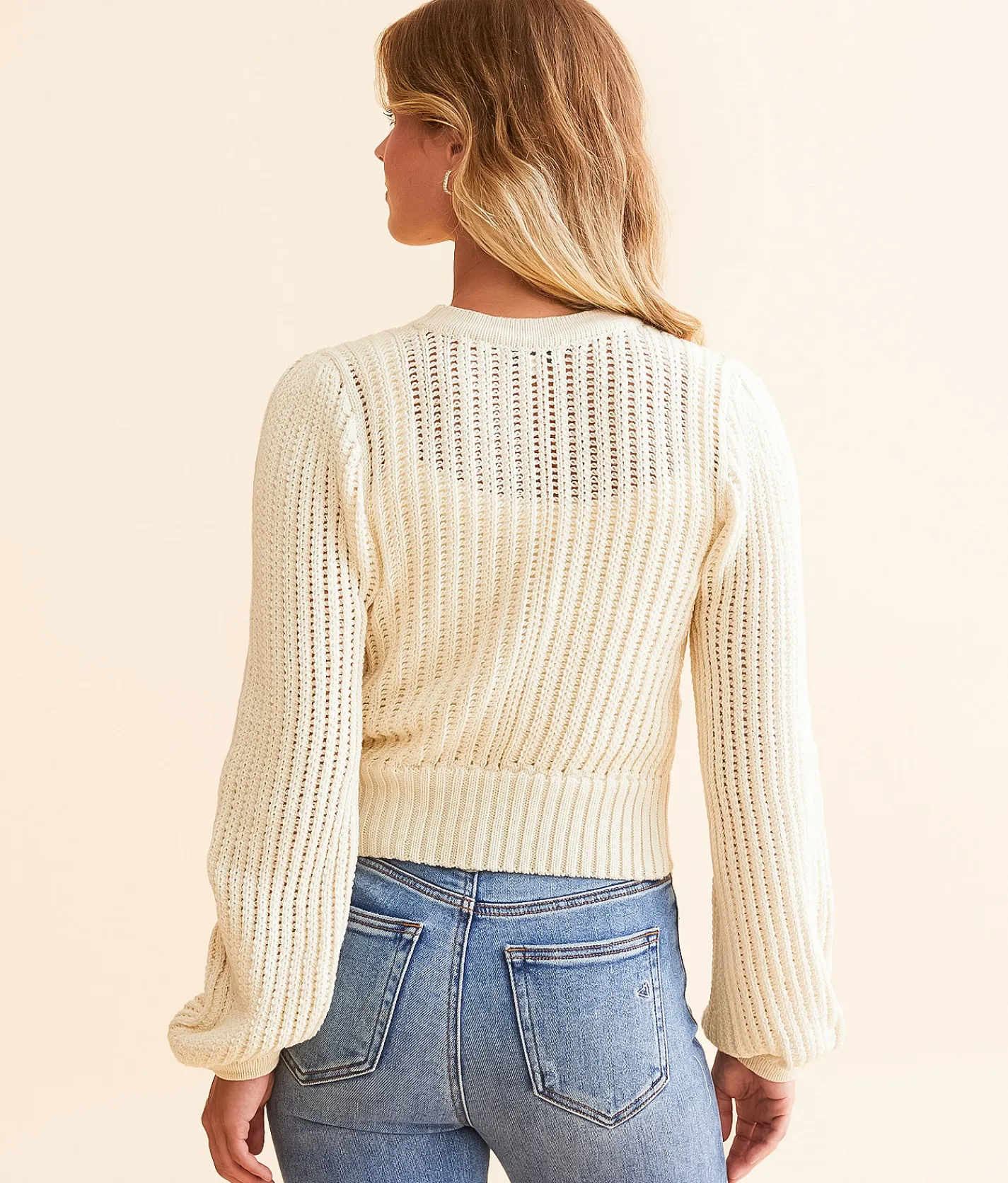Z Supply Bardot Cropped Sweater Sea Salt New