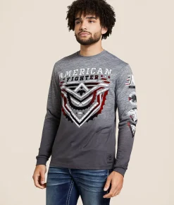 Tops|Graphic T-Shirts | American Fighter Barnhill T-Shirt Heather Grey Tetris