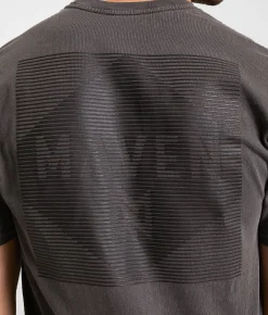Maven Co-op Barred Cut-Out T-Shirt Pepper Pigment Dye
