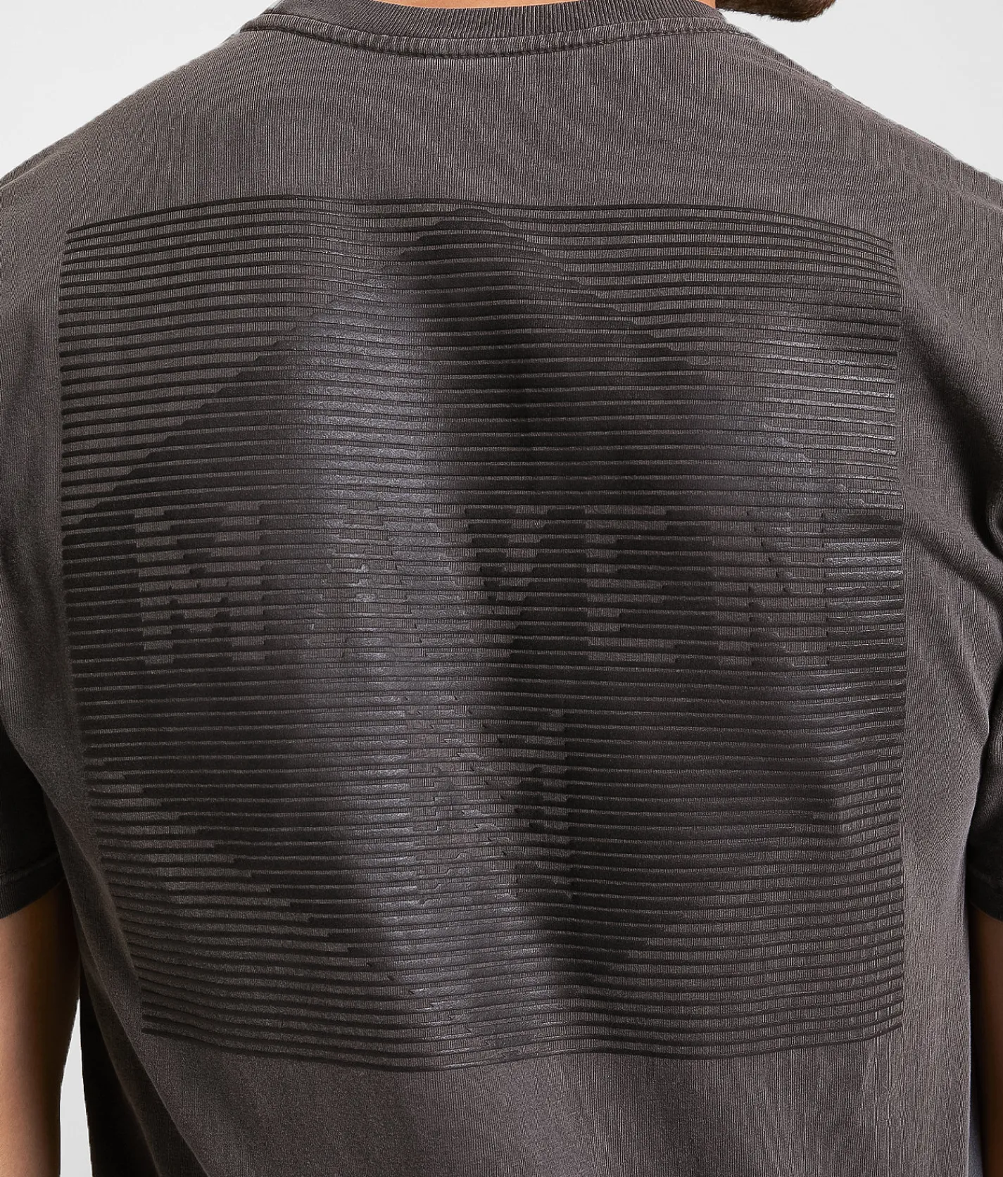 Maven Co-op Barred Cut-Out T-Shirt Pepper Pigment Dye