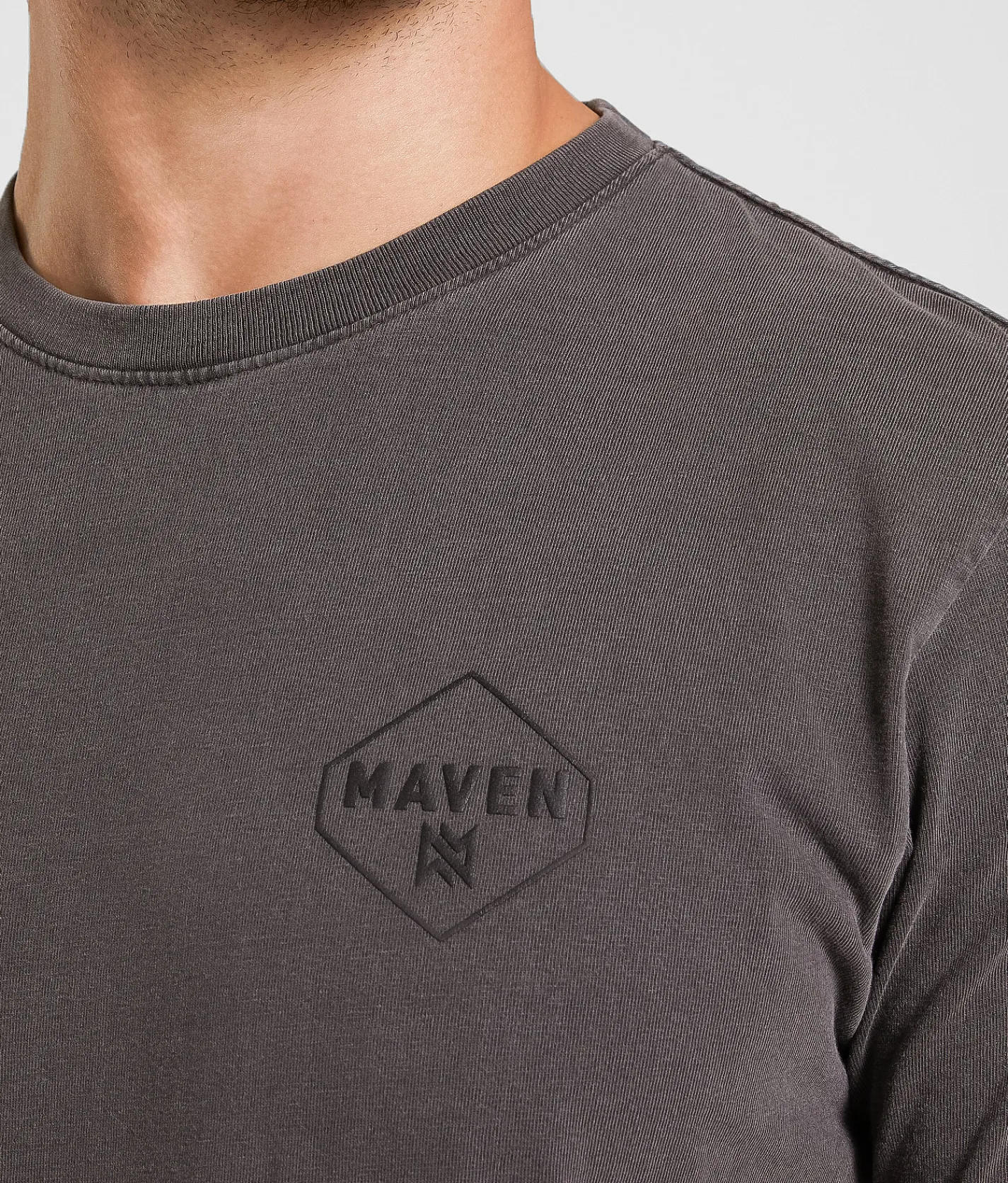 Maven Co-op Barred Cut-Out T-Shirt Pepper Pigment Dye
