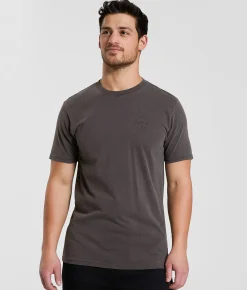 Maven Co-op Barred Cut-Out T-Shirt Pepper Pigment Dye