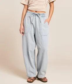 Jeans|Bottoms | Very J Barrel Chambray Pull On Jean Lt Indigo