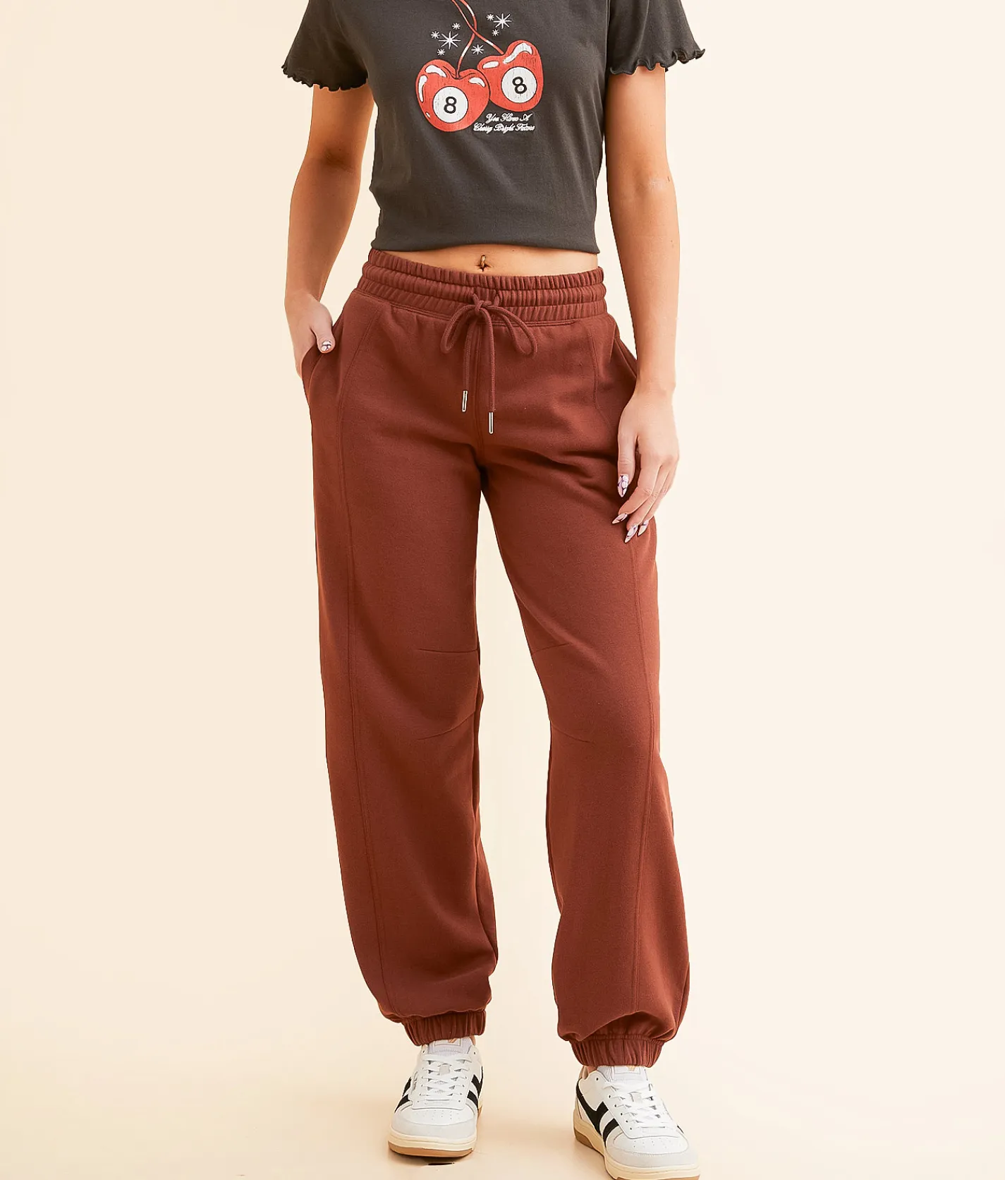 Gilded Intent Barrel Knit Sweatpant Cinnamon Spice