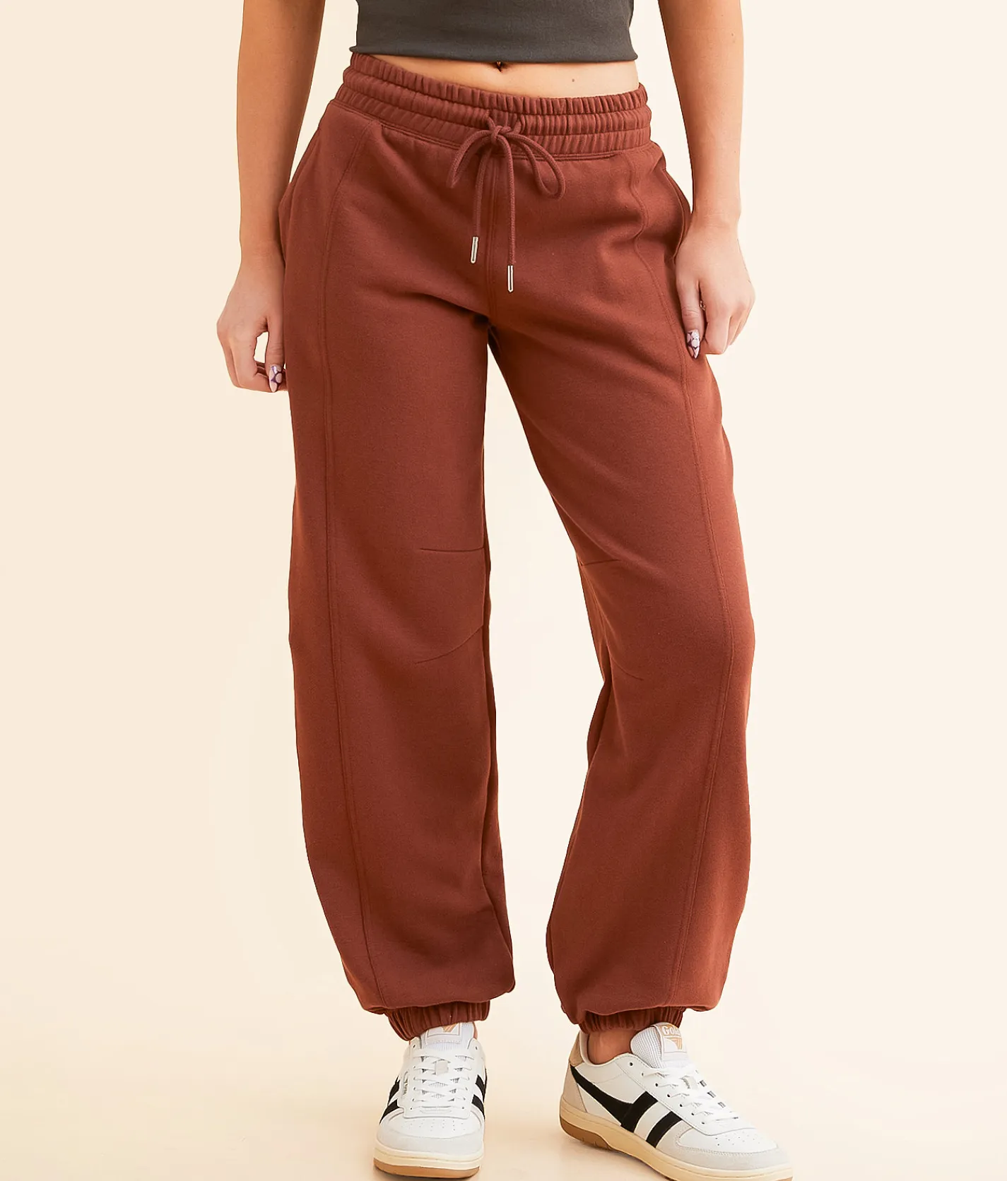 Gilded Intent Barrel Knit Sweatpant Cinnamon Spice