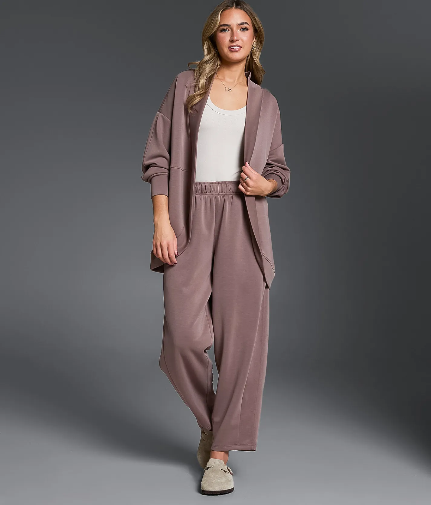 Buckle Black Barrel Leg Pant Deep Taupe Clearance