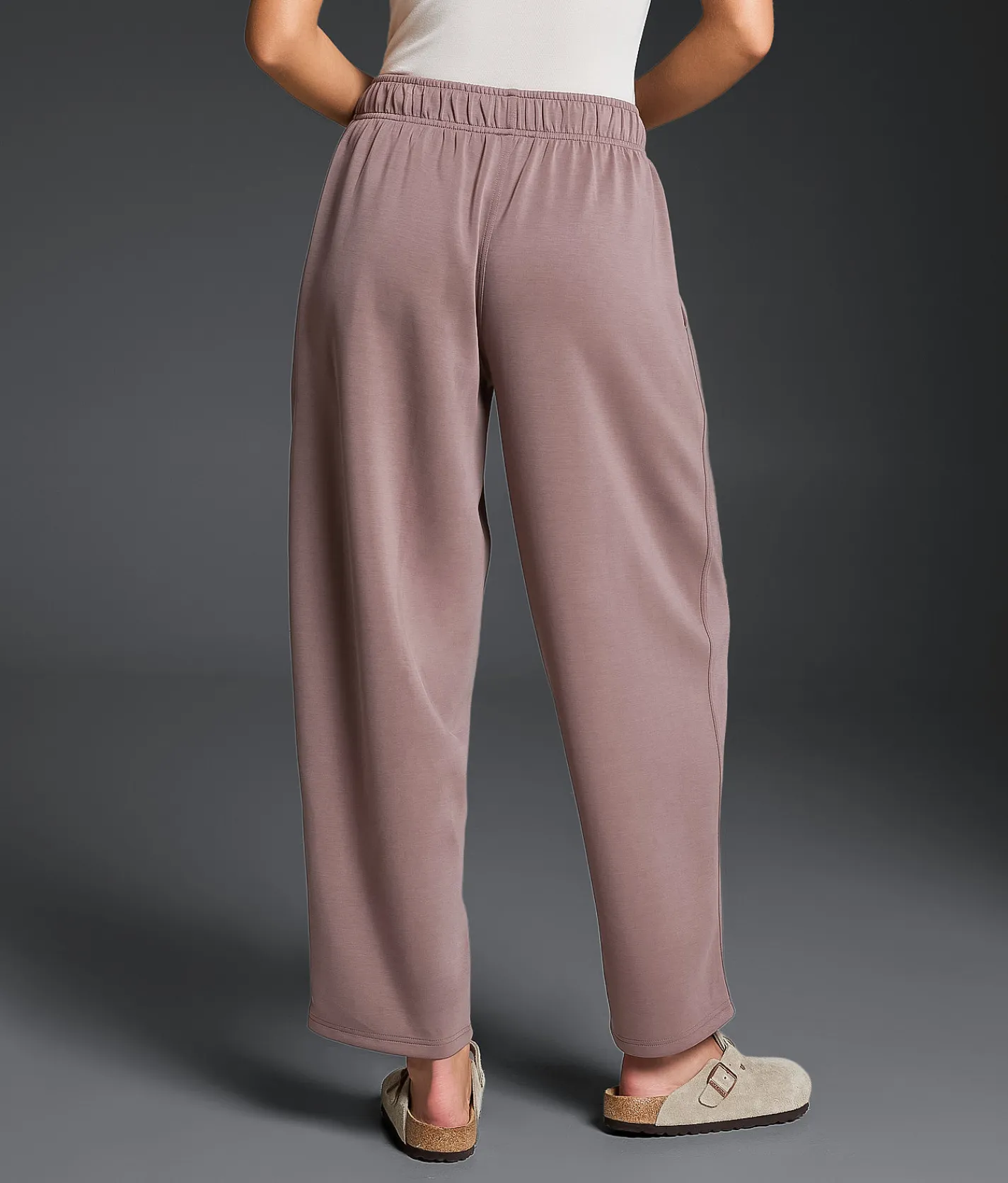 Buckle Black Barrel Leg Pant Deep Taupe Clearance