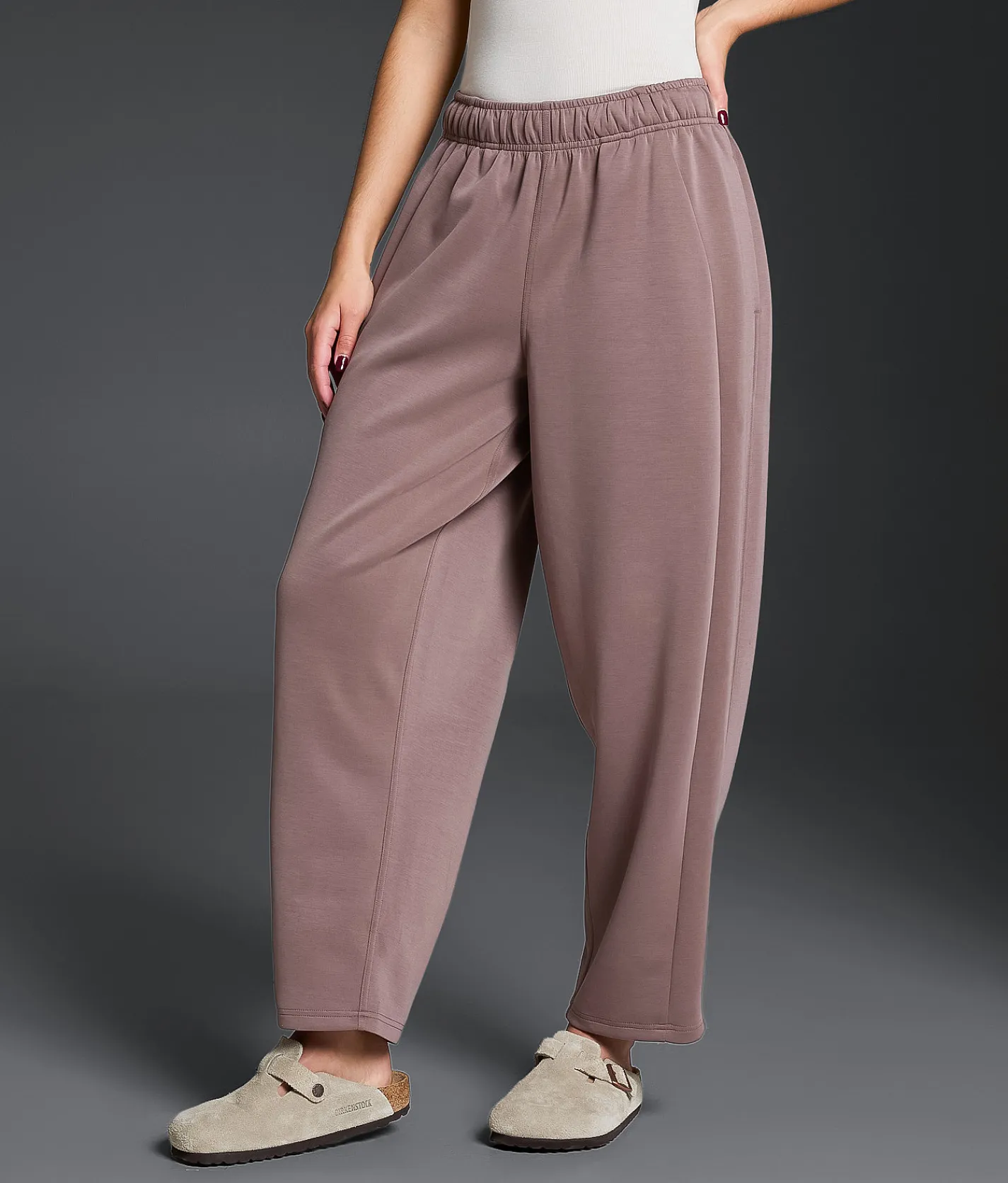 Buckle Black Barrel Leg Pant Deep Taupe Clearance