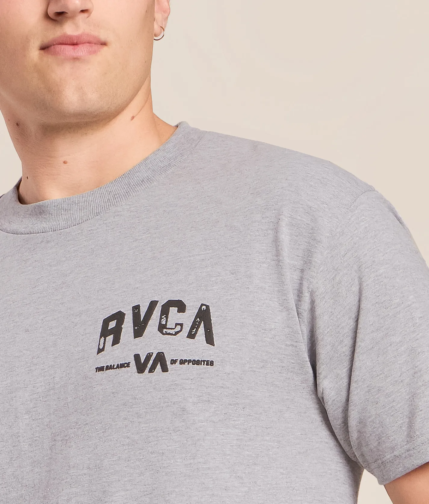 RVCA Bar Ticket T-Shirt Heather Grey Hot
