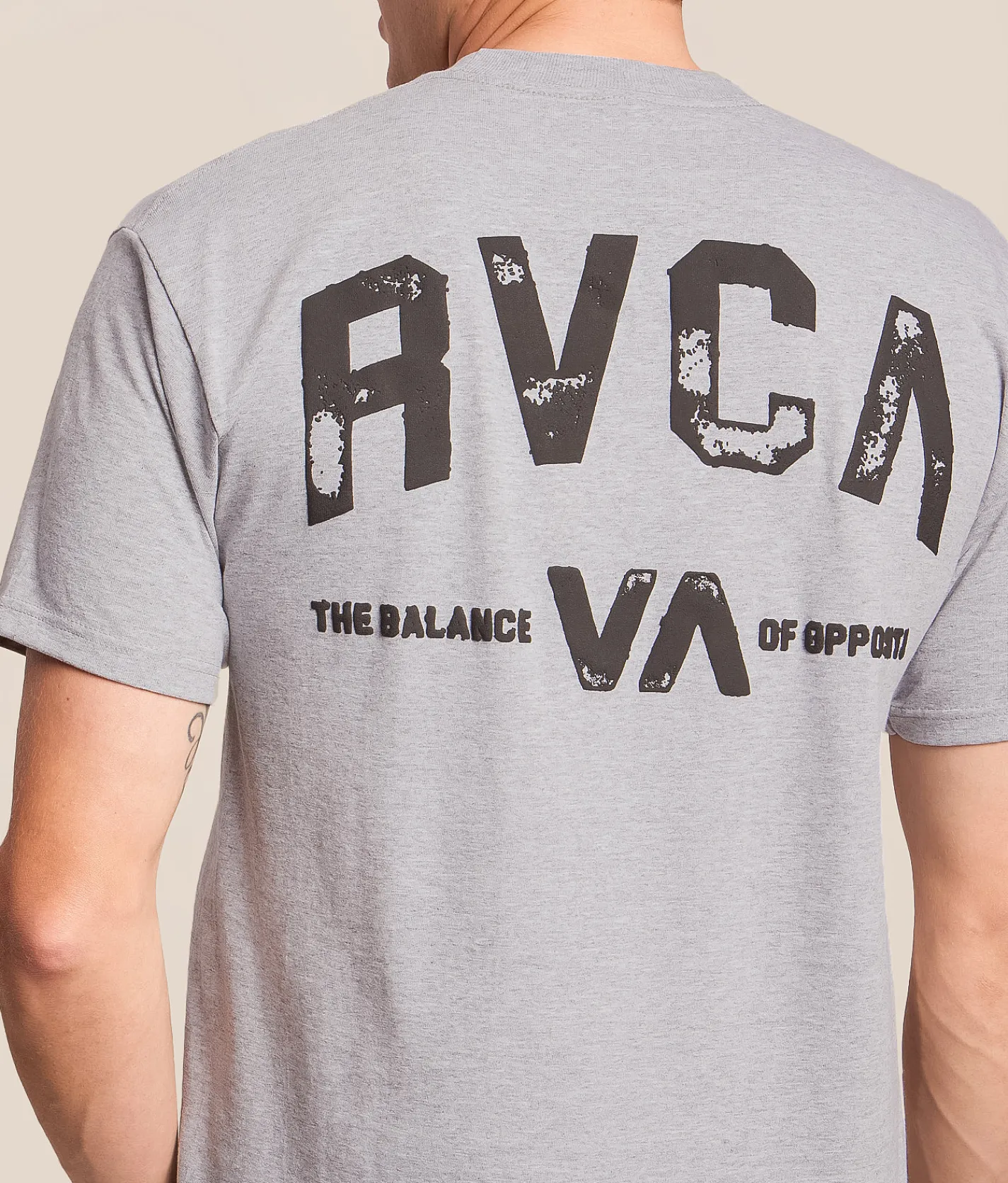 RVCA Bar Ticket T-Shirt Heather Grey Hot