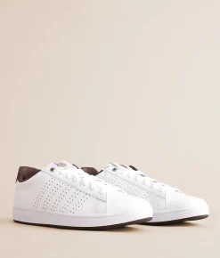 K-Swiss Base Court Leather Sneaker White Toasted Coconut Brn Outlet