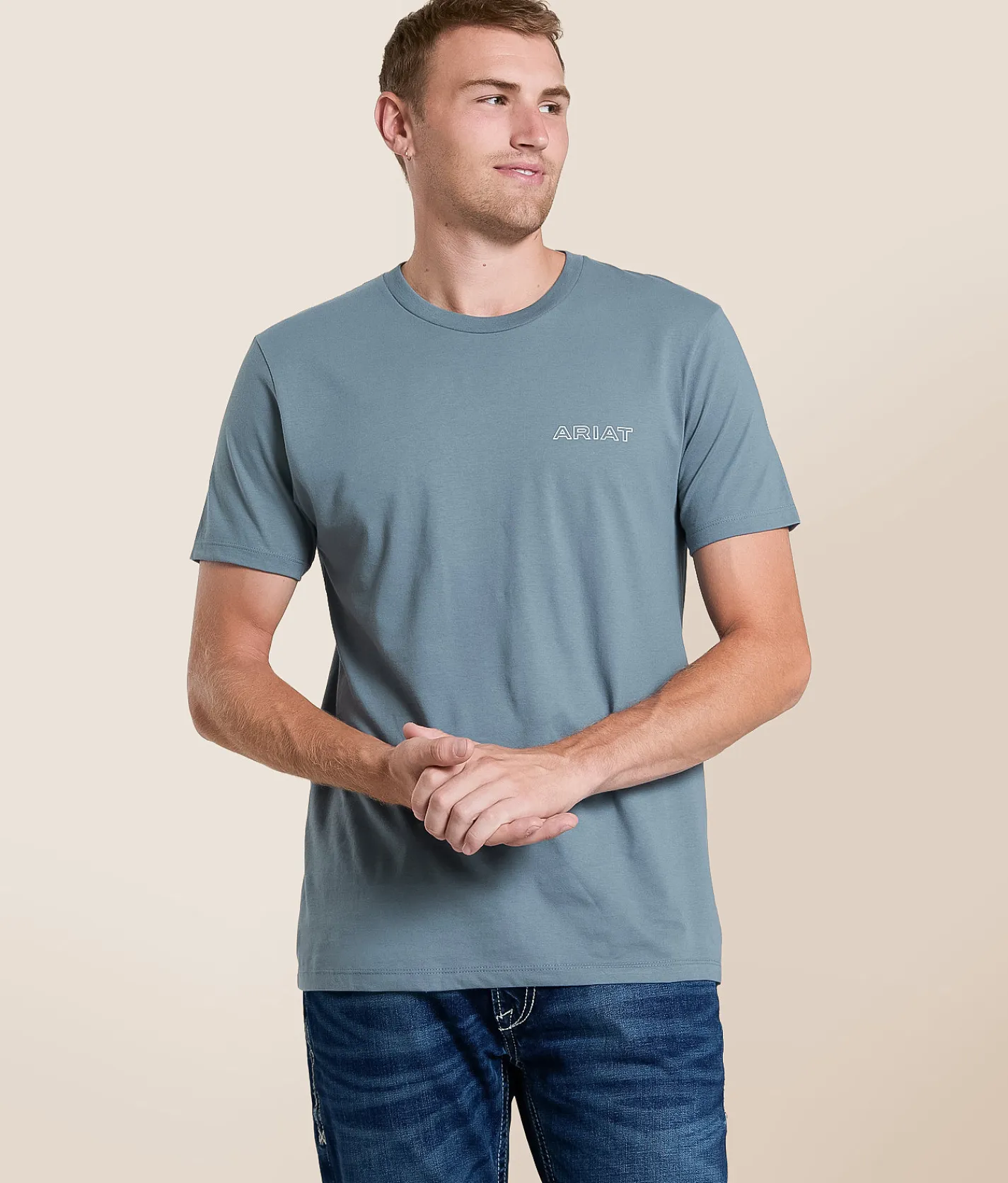 Ariat Basis Serape T-Shirt Light Denim Sale
