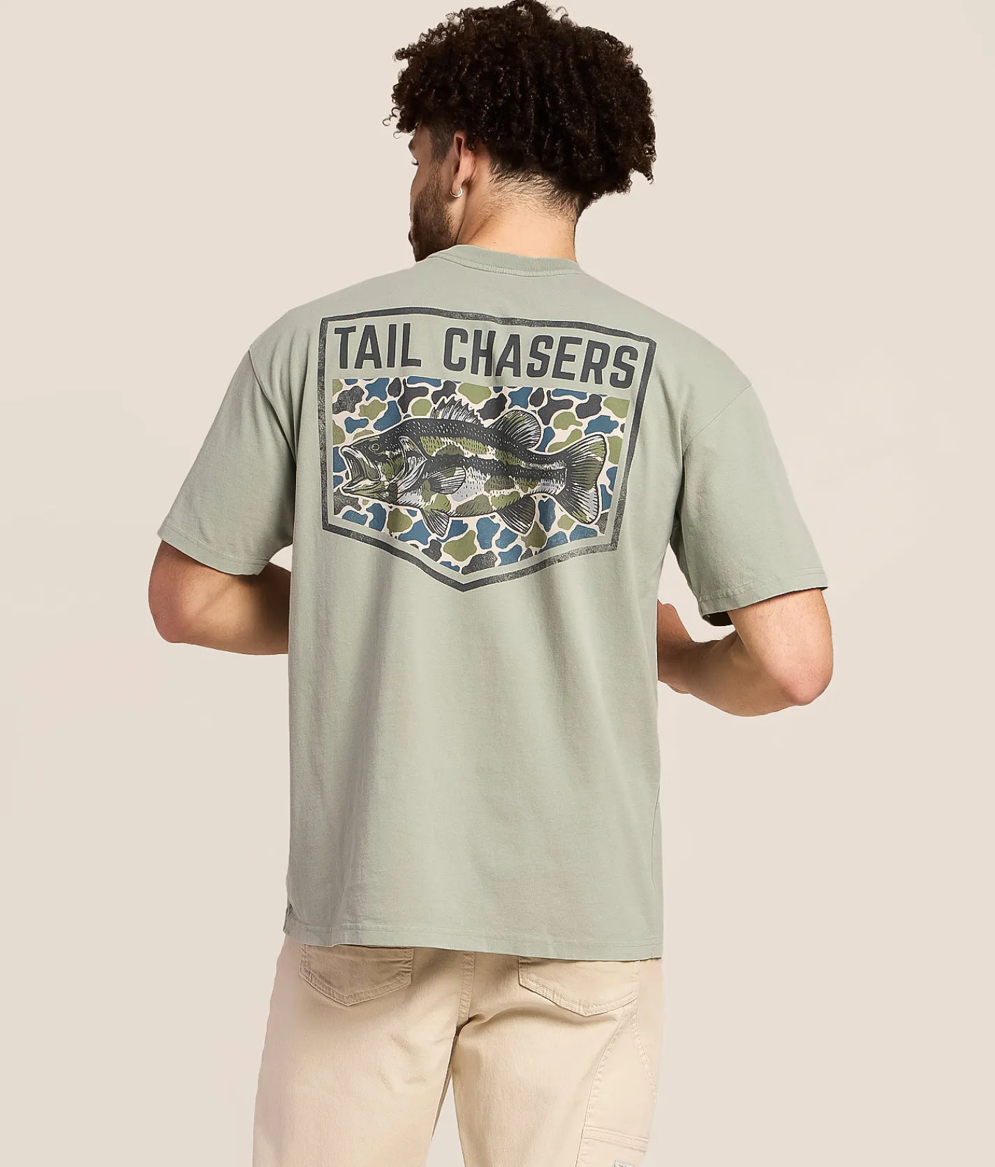 Tail Chasers Club Bass Camo T-Shirt Bay Sale