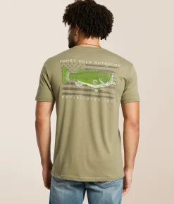 Tops | Honey Hole® Bass Flag T-Shirt Light Olive