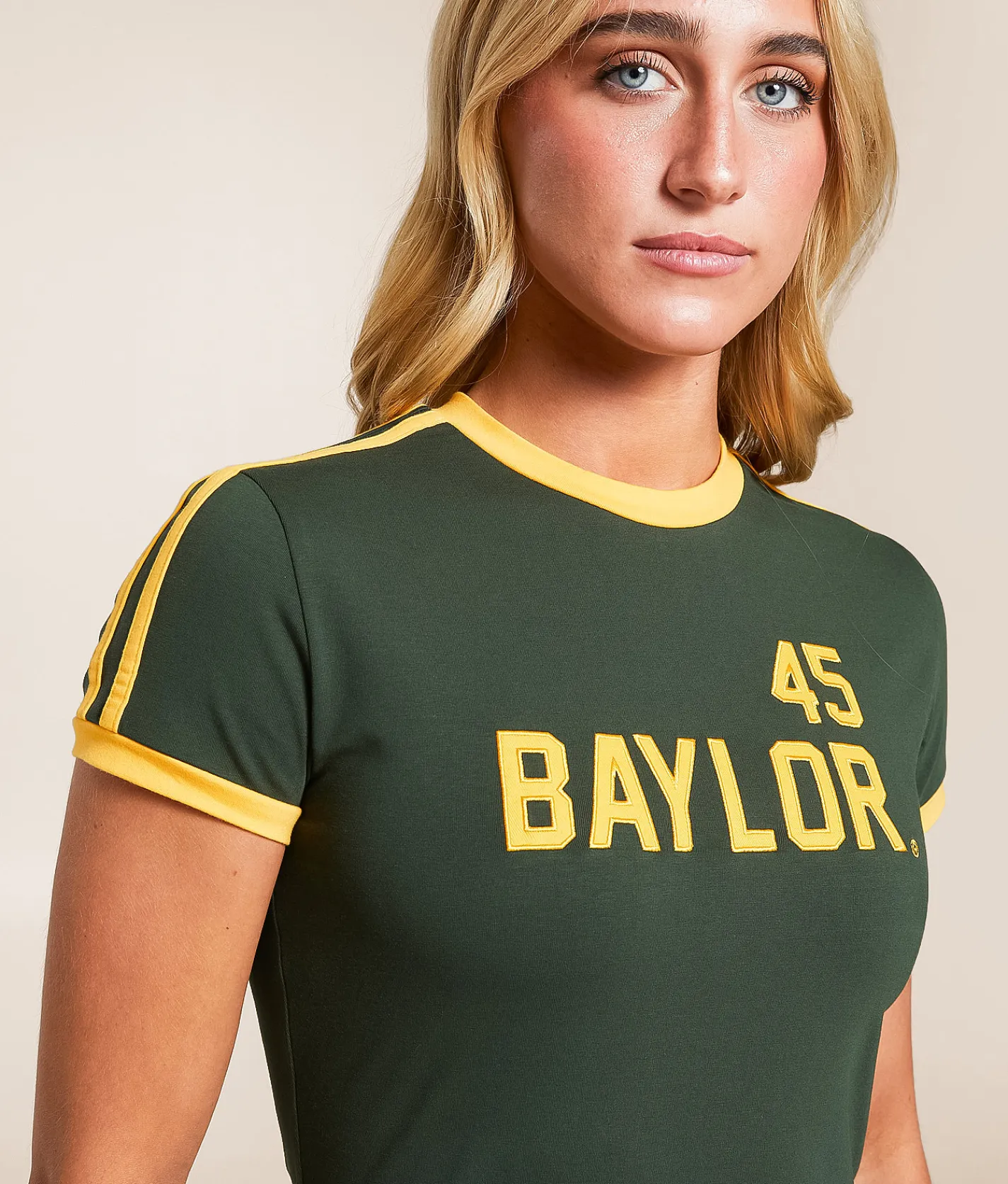 HYPE AND VICE Baylor Bears Baby Cropped T-Shirt Hunter Green Outlet