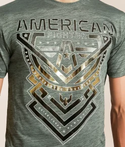 Tops|Graphic T-Shirts | American Fighter Bay View T-Shirt Sage Dark Sage