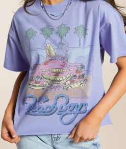 Goodie Two Sleeves Beach Boys Band T-Shirt Pale Iris