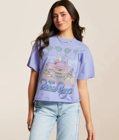 Goodie Two Sleeves Beach Boys Band T-Shirt Pale Iris