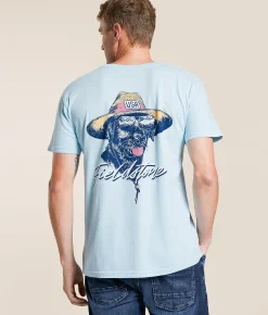 Tops|Graphic T-Shirts | Fieldstone Beach Bum T-Shirt Chambray