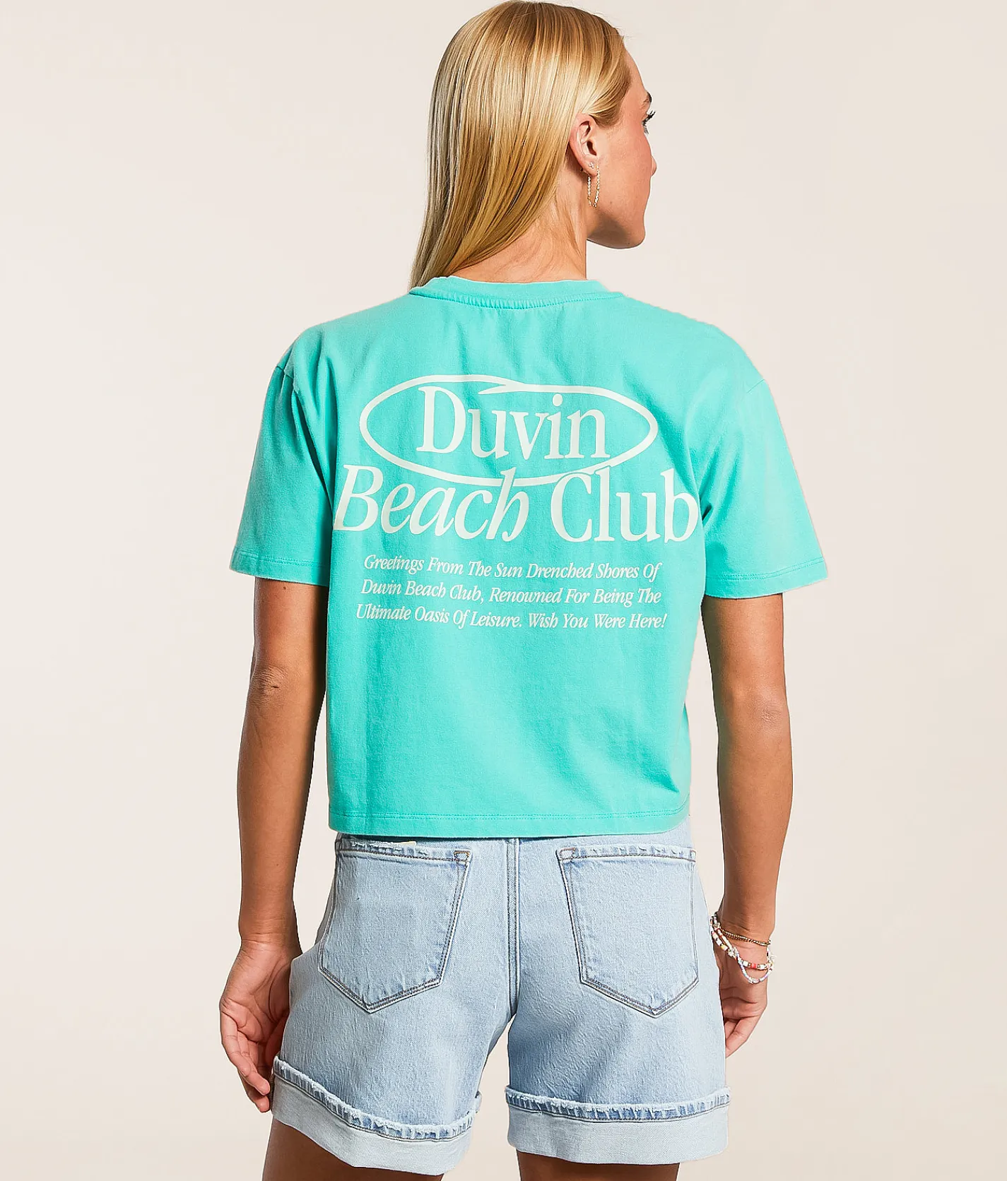 Tops | Duvin Beach Club Cropped T-Shirt Marine
