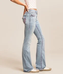 True Religion Becca Boot Stretch Jean Champagne Glow New