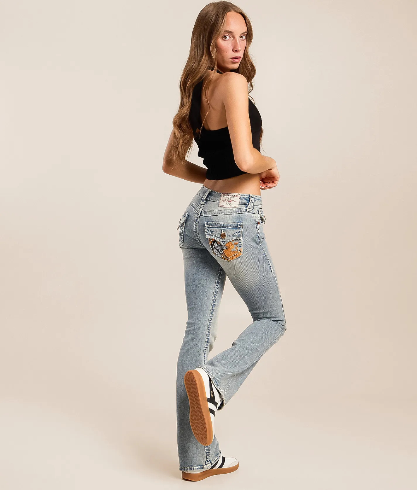 True Religion Becca Mid-Rise Boot Stretch Jean Faded Heat