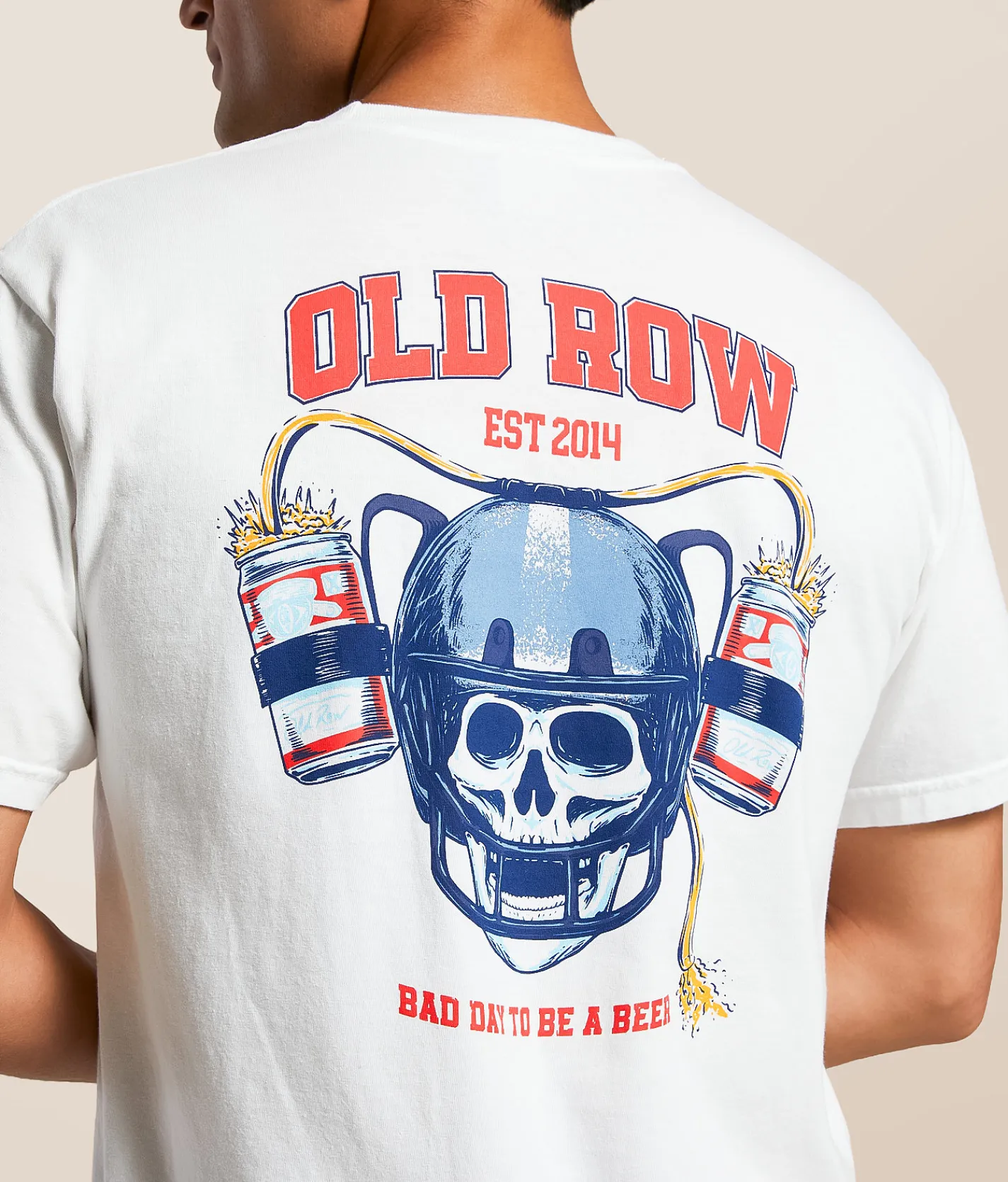 Old Row Beer Helmet T-Shirt White Outlet