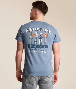 Tops|Graphic T-Shirts | Fieldstone Beer Tap T-Shirt Blue Jean