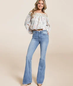 Jeans|Bottoms | VERVET by Flying Monkey Bella High Rise Flare Stretch Jean Just Fine