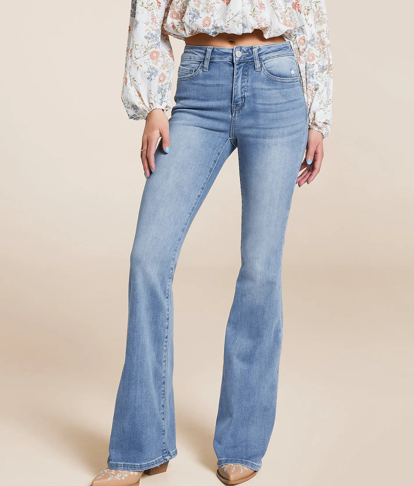 Jeans|Bottoms | VERVET by Flying Monkey Bella High Rise Flare Stretch Jean Just Fine