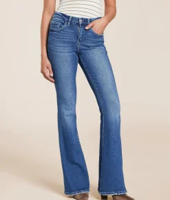 Jeans|Bottoms | VERVET by Flying Monkey Bella Mid-Rise Flare Stretch Jean Brilliant Radiance