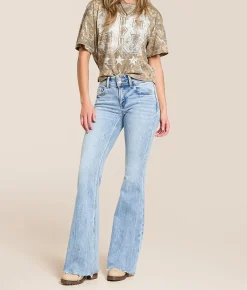 VERVET by Flying Monkey Bella Mid-Rise Flare Stretch Jean Togetherness Best