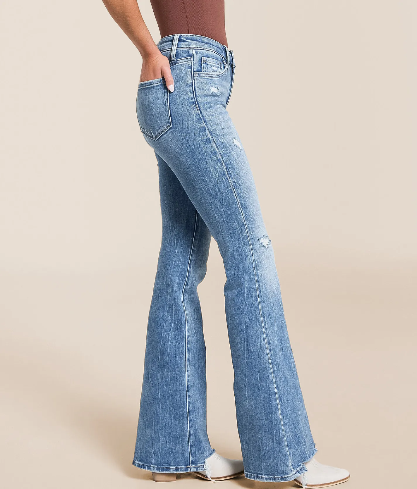 Jeans | VERVET by Flying Monkey Bella Mid-Rise Flare Stretch Jean Elegant Grace