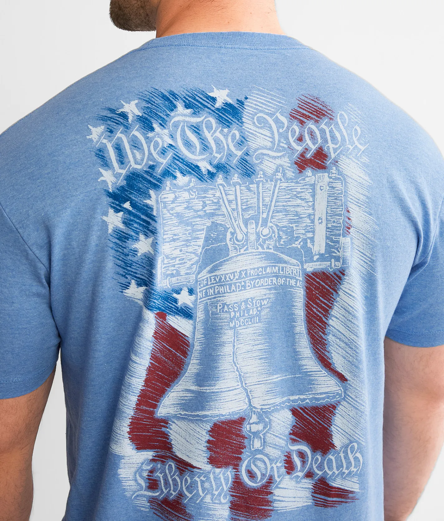 Graphic T-Shirts | Howitzer Bell Flag T-Shirt Light Blue Heather