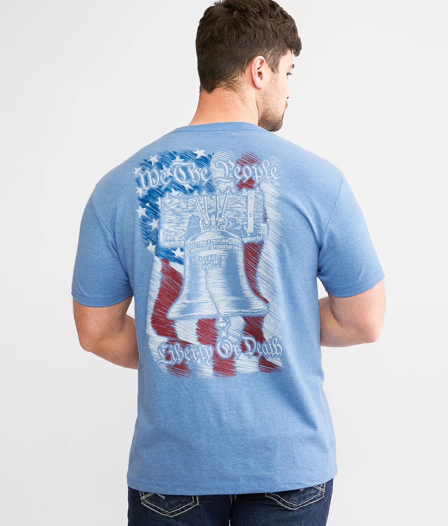Graphic T-Shirts | Howitzer Bell Flag T-Shirt Light Blue Heather