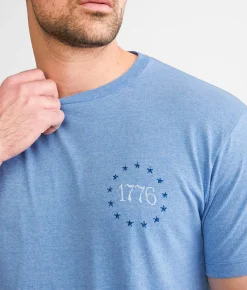 Graphic T-Shirts | Howitzer Bell Flag T-Shirt Light Blue Heather