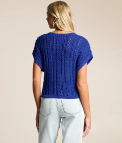 Tops | Z Supply Belly Crochet Cropped Sweater Nautical
