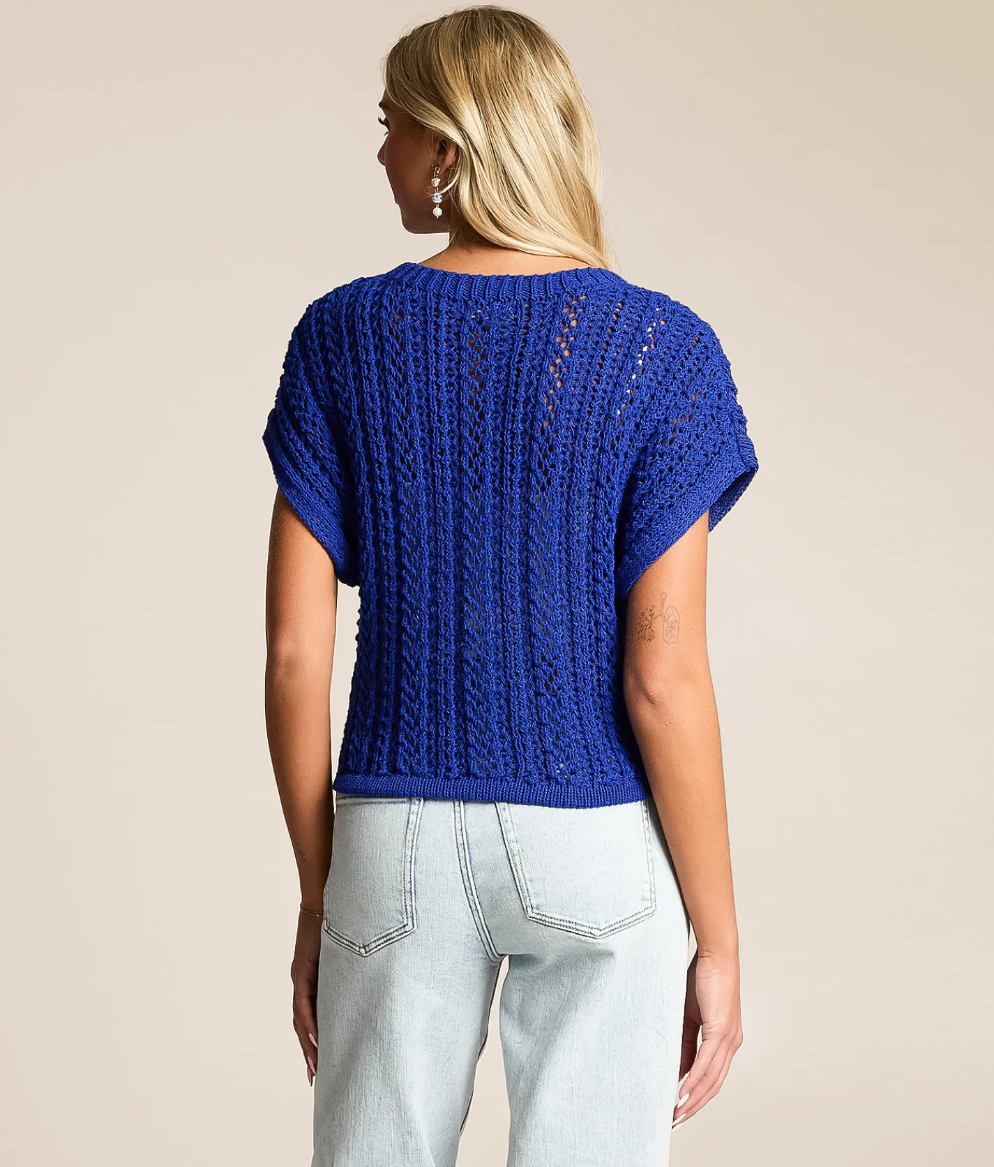 Tops | Z Supply Belly Crochet Cropped Sweater Nautical