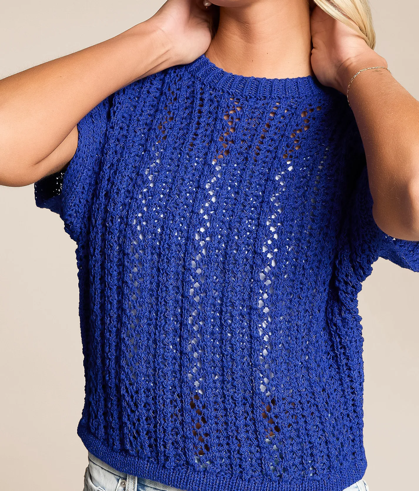 Tops | Z Supply Belly Crochet Cropped Sweater Nautical